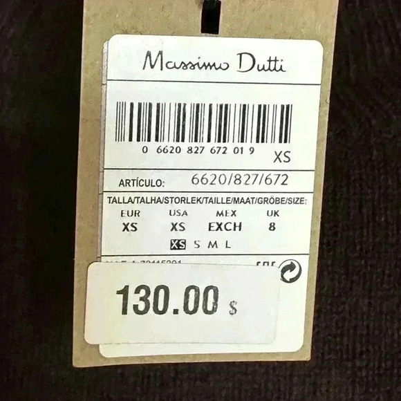 Massimo Dutti Women High neck cashmere wool chocolate brown dress - Picture 6 of 17